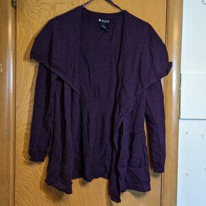 Purple merino open drape sweater